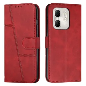 STITCHED Peňaženkový kryt pre Infinix Hot 50i červený