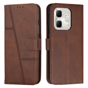 STITCHED Peňaženkový kryt pre Infinix Hot 50i tmavohnedý