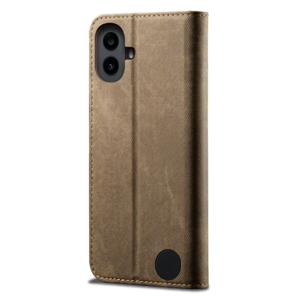 DENIM Peňaženkový kryt pre CMF Phone 1 šedohnedý