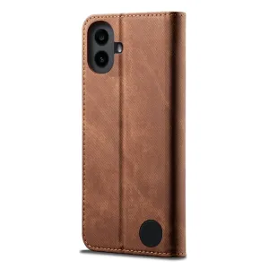 DENIM Peňaženkový kryt pre CMF Phone 1 hnedý