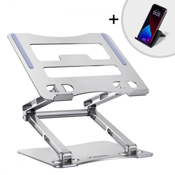 MG Laptop Stand V1 stojan na notebook + stojan na mobil, strieborný (WRS-CPY75DSS)