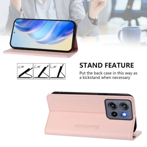 RINA Zaklápacie puzdro pre Motorola Edge 60 Neo / 50 Neo / ThinkPhone 25 ružové