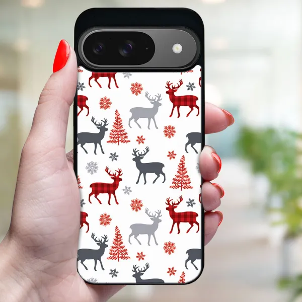 MY ART Kryt s vianočným dizajnom Google Pixel 9 DEER (068)