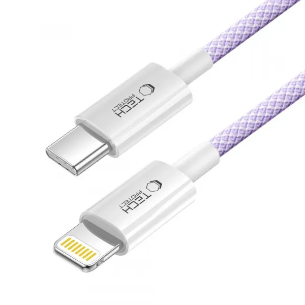 TECH-PROTECT ULTRABOOST LITE Kábel USB Typ-C / Lightning 27W 200cm MAUVE
