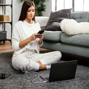 TECH-PROTECT ULTRABOOST LITE Kábel USB Typ-C / Lightning 27W 200cm MAUVE