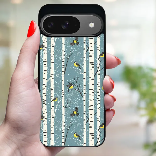 MY ART Kryt s vianočným dizajnom Google Pixel 9 BIRCH (072)
