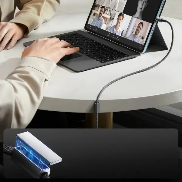 JOYROOM S-A50 Kábel s magnetickým organizérom USB / USB Typ-C 1.2 metra šedý