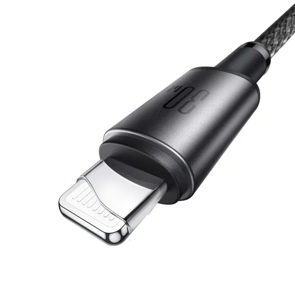 JOYROOM S-A50 Kábel s magnetickým organizérom USB Typ-C / Lightning 30W 1.2 metra šedý