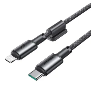 JOYROOM S-A50 Kábel s magnetickým organizérom USB Typ-C / Lightning 30W 1.2 metra šedý