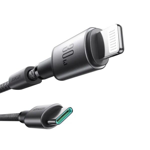 JOYROOM S-A50 Kábel s magnetickým organizérom USB Typ-C / Lightning 30W 1.2 metra šedý