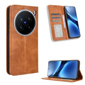 BUSINESS Peňaženkový kryt pre Vivo X200 Pro 5G hnedý