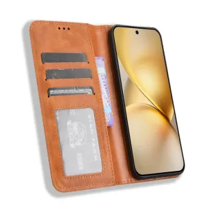 BUSINESS Peňaženkové puzdro pre Vivo X200 5G hnedé