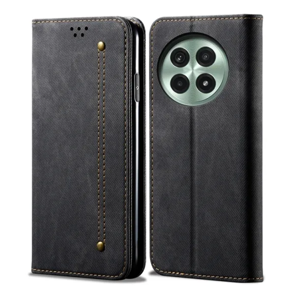 DENIM Peňaženkový kryt pre OnePlus 13 5G čierny