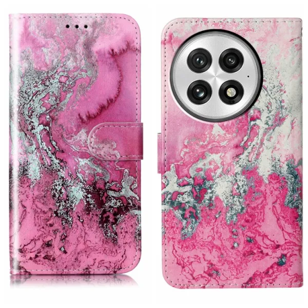ART Peňaženkový kryt pre OnePlus 13 5G DARK PINK MARBLE