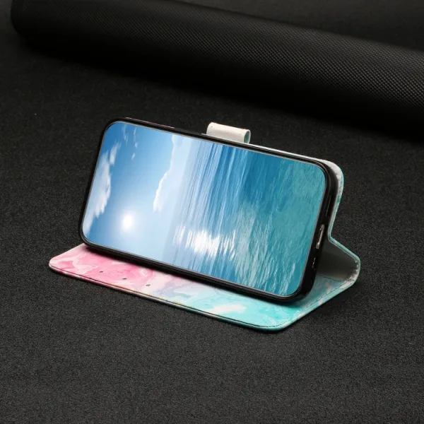 ART Peňaženkový kryt pre OnePlus 13 5G BLUE PINK MARBLE