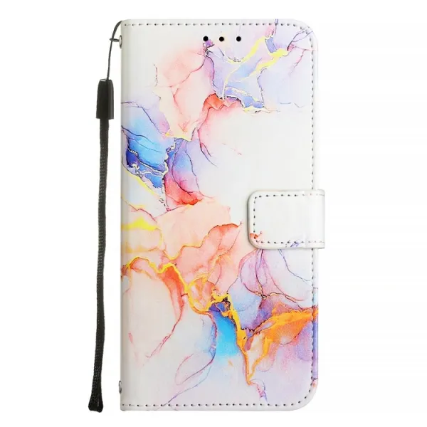 ART MARBLE Peňaženkový kryt pre ZTE Blade A35 WHITE ORANGE