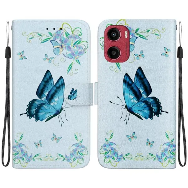 ART Peňaženkový kryt pre Motorola Moto G05 / Moto E15 BLUE BUTTERLY