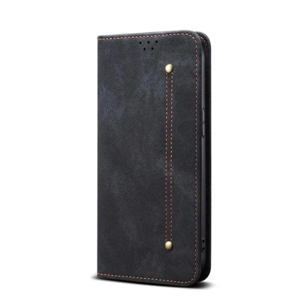 DENIM Peňaženkový kryt pre Xiaomi Redmi Note 14 čierny