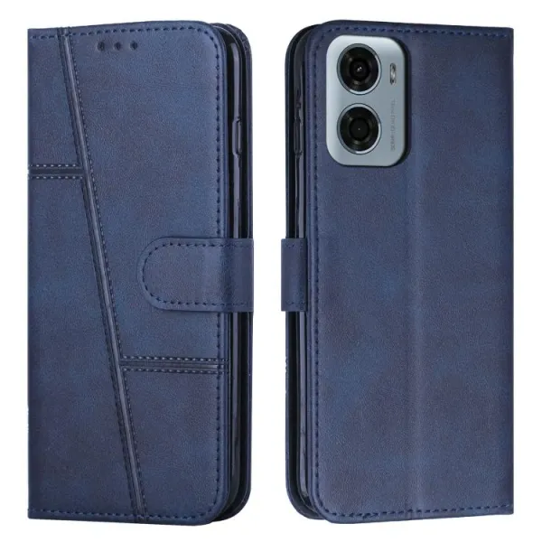 STITCHED Peňaženkový kryt pre Motorola Moto G05 / Moto E15 modrý