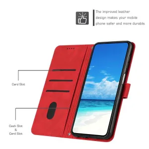 ART SMILE Peňaženkový obal s remienkom pre Realme C75 / Realme 14x 5G červený