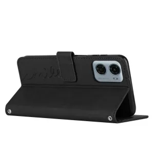 ART SMILE Peňaženkový obal s remienkom pre Motorola Moto G05 / Moto E15 čierny