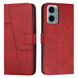 STITCHED Peňaženkový kryt pre Motorola Moto G05 / Moto E15 červený