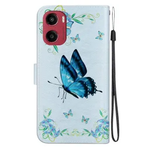 ART Peňaženkový kryt pre Motorola Moto G05 / Moto E15 BLUE BUTTERLY