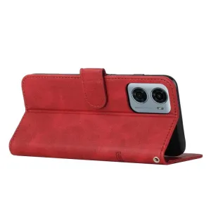 STITCHED Peňaženkový kryt pre Motorola Moto G05 / Moto E15 červený
