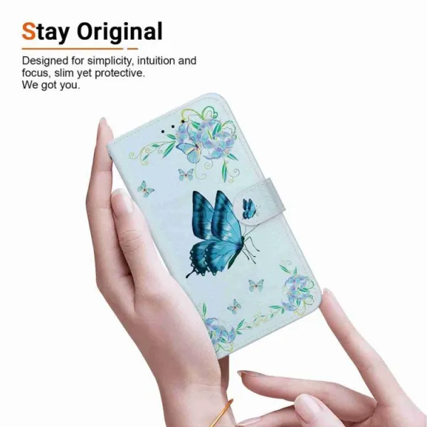 ART Peňaženkový obal pre OnePlus Nord CE 5 5G BLUE BUTTERFLY