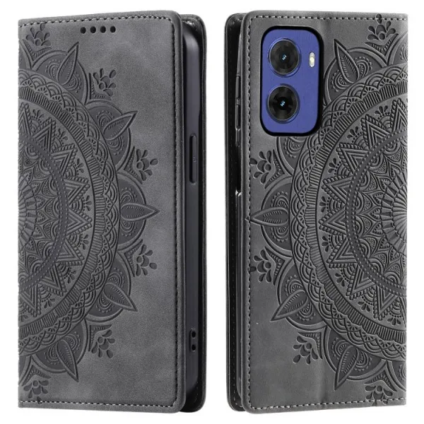 ART MANDALA Peňaženkový kryt pre Motorola Moto G05 / Moto E15 šedý