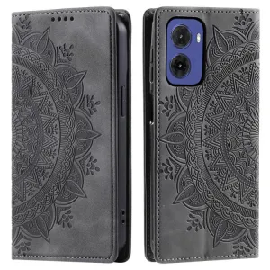 ART MANDALA Peňaženkový kryt pre Motorola Moto G05 / Moto E15 šedý