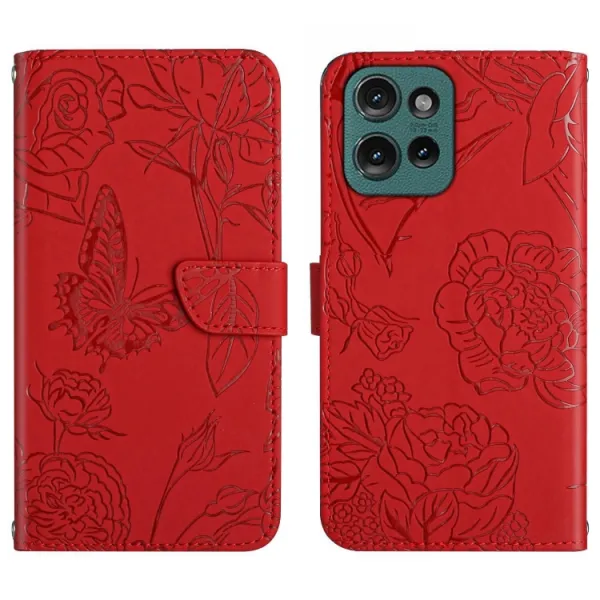 ART BLOSSOM Peňaženkový obal pre Motorola Edge 50 červený