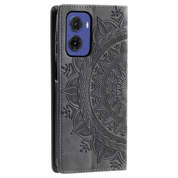 ART MANDALA Peňaženkový kryt pre Motorola Moto G05 / Moto E15 šedý