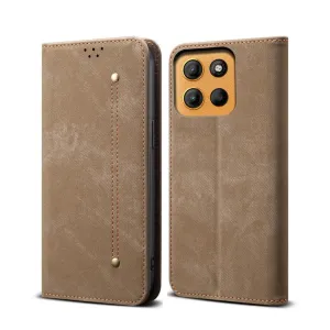 DENIM Peňaženkový kryt pre Motorola Moto G15 / G15 Power / G17 / G17 Power šedohnedý