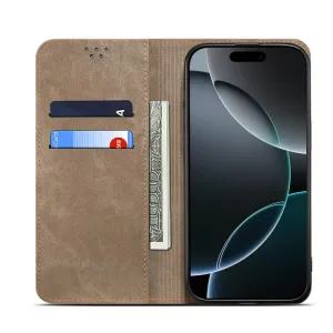 DENIM Peňaženkový kryt pre Xiaomi Redmi Note 14 šedohnedý