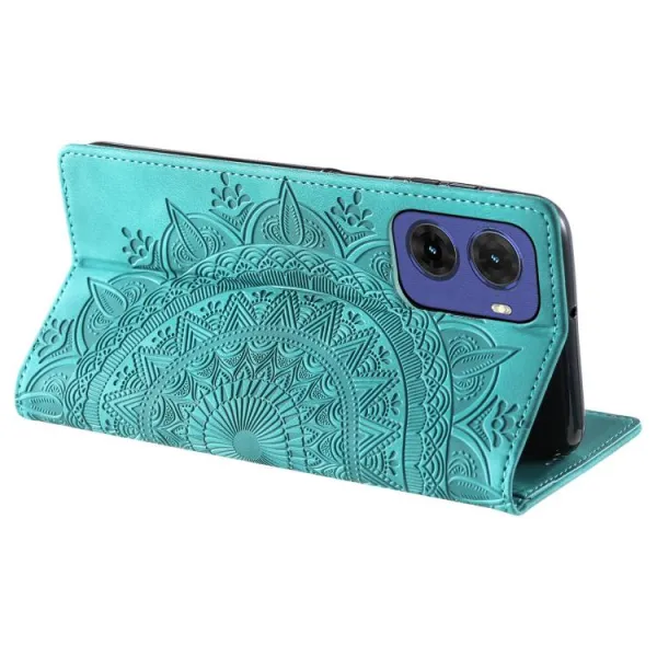 ART MANDALA Peňaženkový kryt pre Motorola Moto G05 / Moto E15 zelený