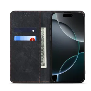 DENIM Peňaženkový kryt pre Xiaomi Redmi Note 14 čierny