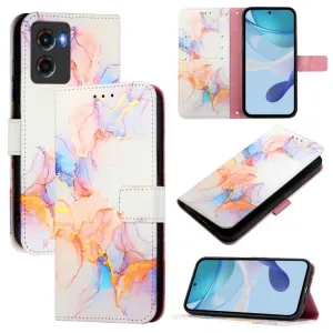 ART MARBLE Peňaženkový kryt pre Motorola Moto G05 / Moto E15 WHITE ORANGE