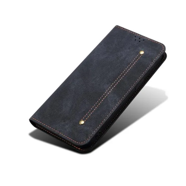 DENIM Peňaženkový kryt pre Xiaomi Redmi Note 14 čierny