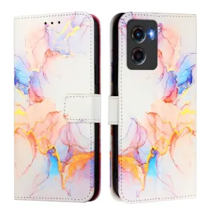 ART MARBLE Peňaženkový kryt pre Motorola Moto G05 / Moto E15 WHITE ORANGE