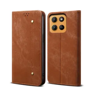 DENIM Peňaženkový kryt pre Motorola Moto G15 / G15 Power / G17 / G17 Power hnedý