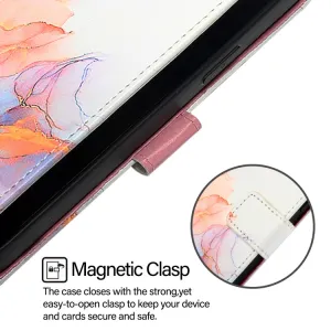 ART MARBLE Peňaženkový kryt pre ZTE Blade A35 WHITE ORANGE