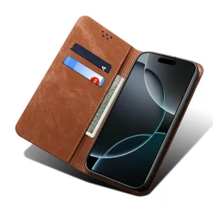 DENIM Peňaženkový kryt pre Nothing Phone (3) hnedý