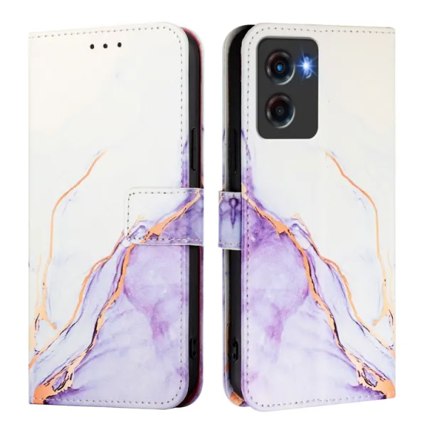 ART MARBLE Peňaženkový kryt pre Motorola Moto G05 / Moto E15 WHITE PURPLE