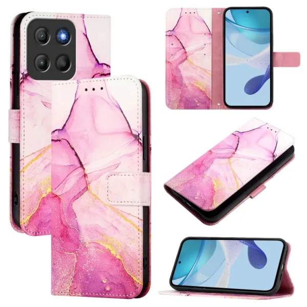 ART MARBLE Peňaženkový kryt pre Motorola Moto G15 / G15 Power / G17 / G17 Power PINK