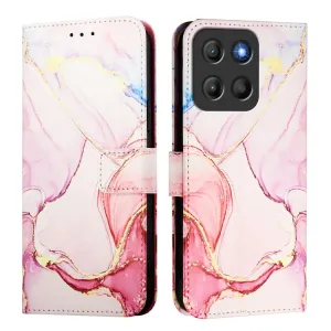 ART MARBLE Peňaženkový kryt pre Motorola Moto G15 / G15 Power / G17 / G17 Power ROSE GOLD