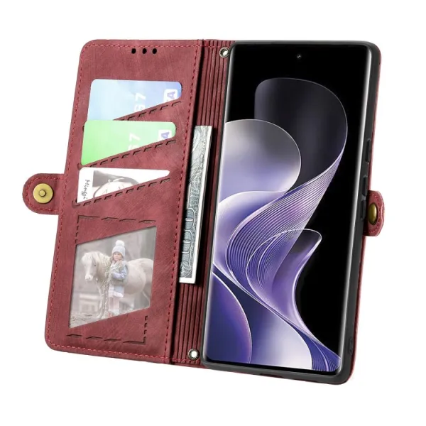 GEOM Peňaženkové puzdro pre Xiaomi Redmi Note 14 Pro+ 5G červené