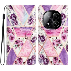 ART Peňaženkový kryt pre Xiaomi Redmi Note 14 Pro+ 5G PURPLE MARBLE