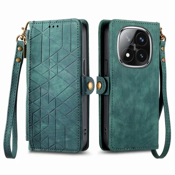 GEOM Peňaženkové puzdro pre Xiaomi Redmi Note 14 Pro 5G / Poco X7 zelené