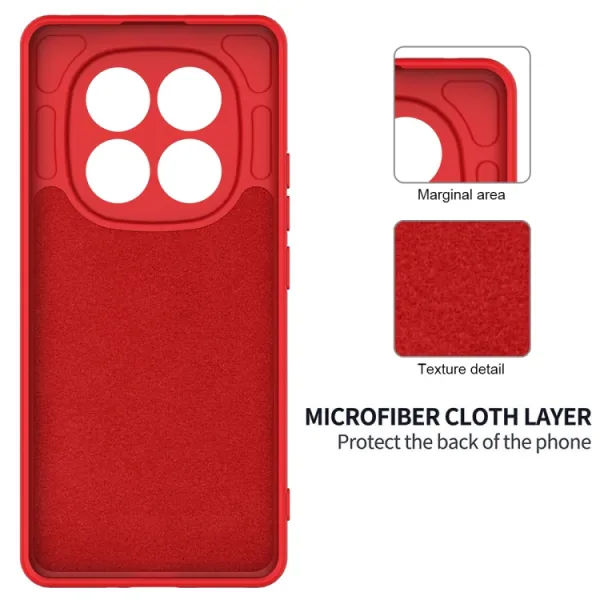 RUBBER Ochranný obal pre Xiaomi Redmi Note 14 Pro 5G / Poco X7 červený